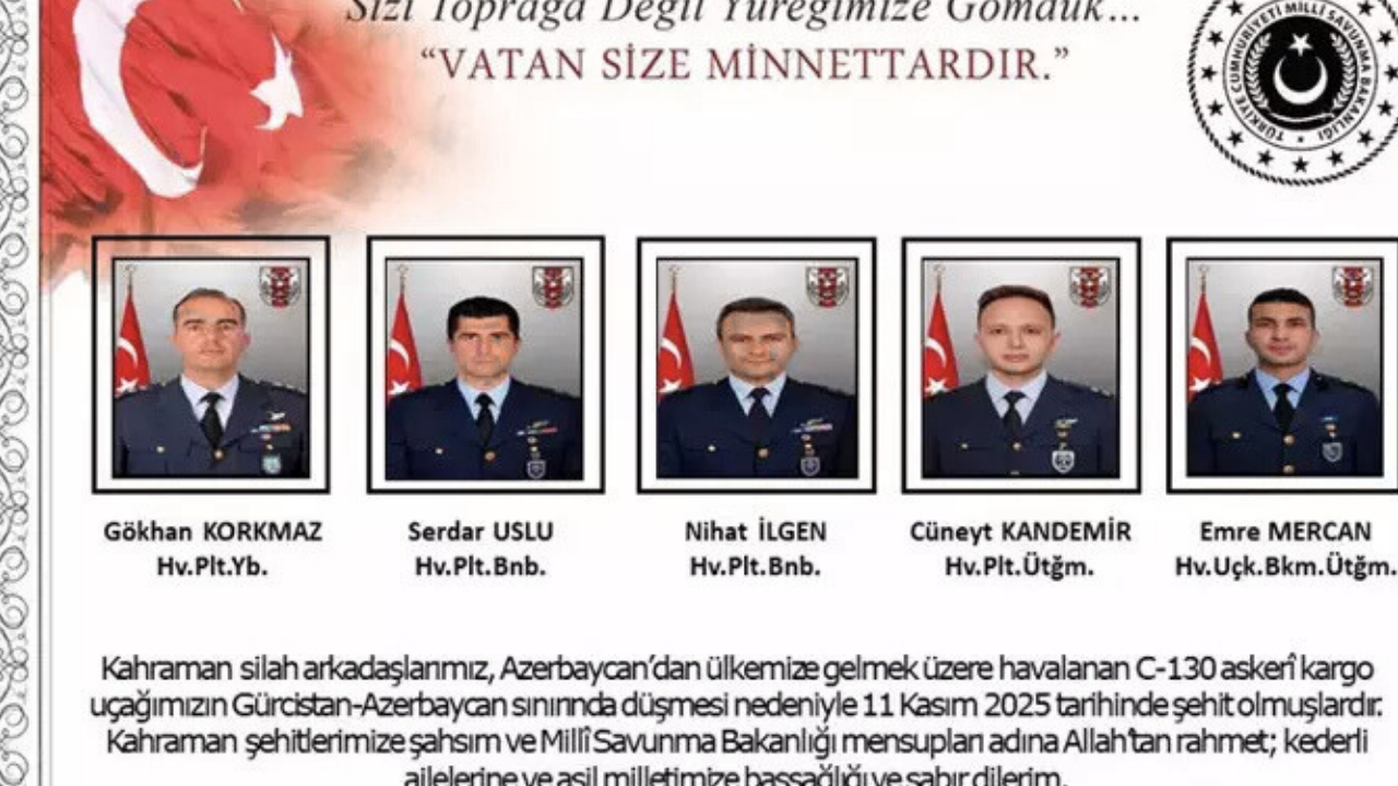 MSB: Düşen askeri uçakta 20 asker şehit oldu
