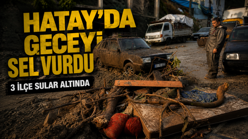 Hatay’da Geceyi Sel Vurdu: 3 İlçe Sular Altında