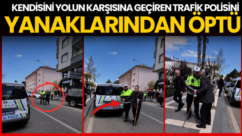 Karşıya Geçmesine Yardım Eden Polisi Böyle Ödüllendirdi