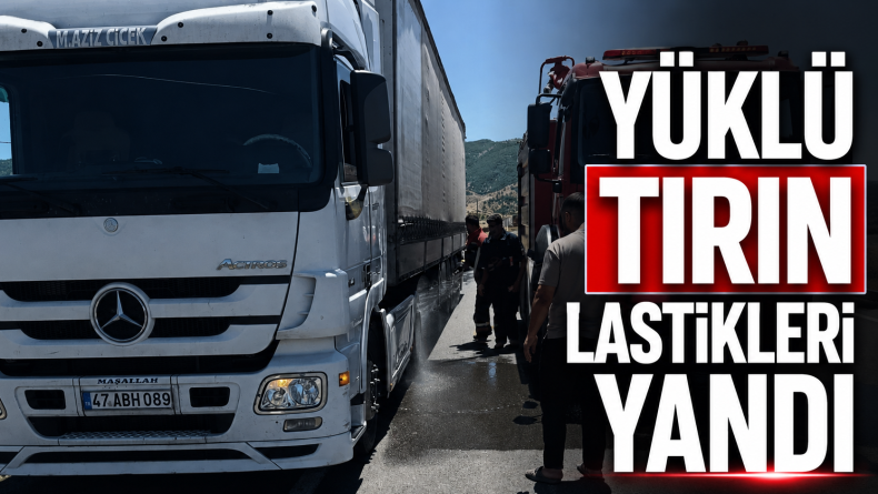Yüklü Tırın Lastikleri Yandı