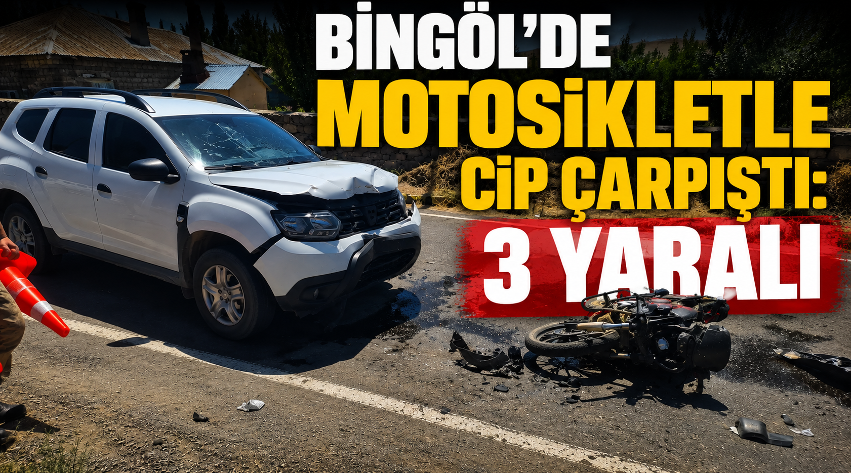 Bingöl’de Motosikletle Cip Çarpıştı