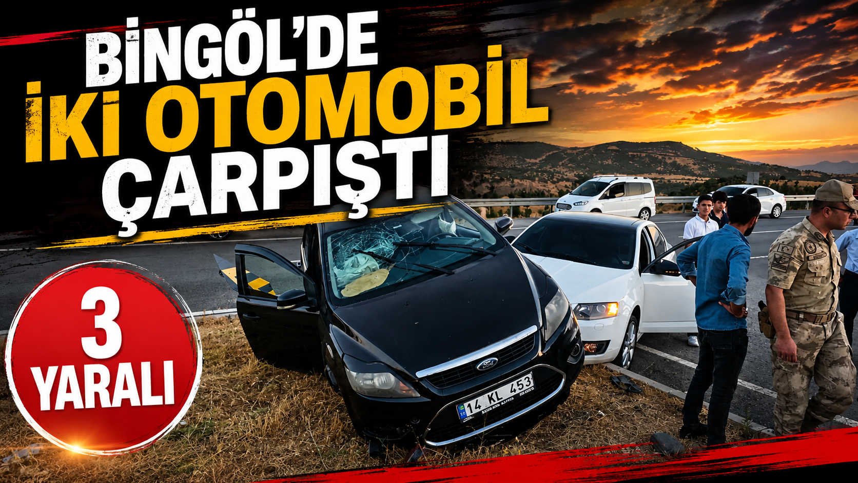 Bingöl’de İki Otomobil Çarpıştı: 3 Yaralı