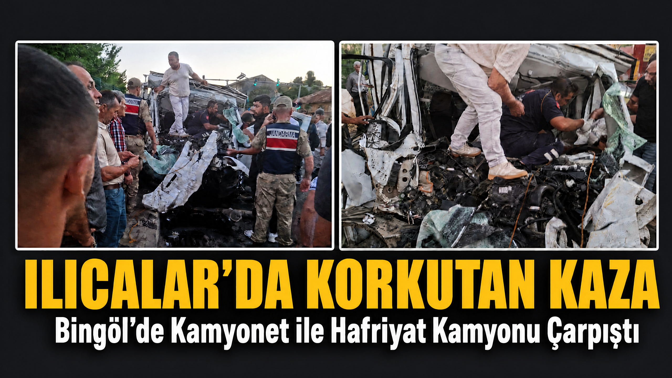 Bingöl’de Kamyonet ile Hafriyat Kamyonu Çarpıştı