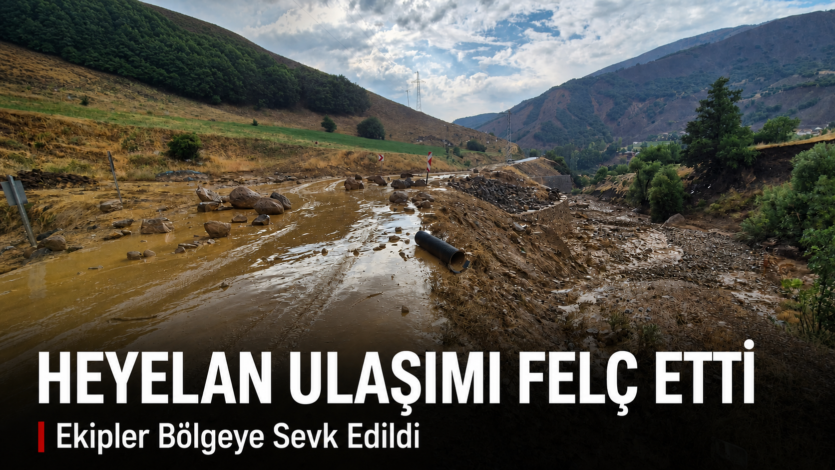 Yedisu-Karlıova Yolunda Heyelan