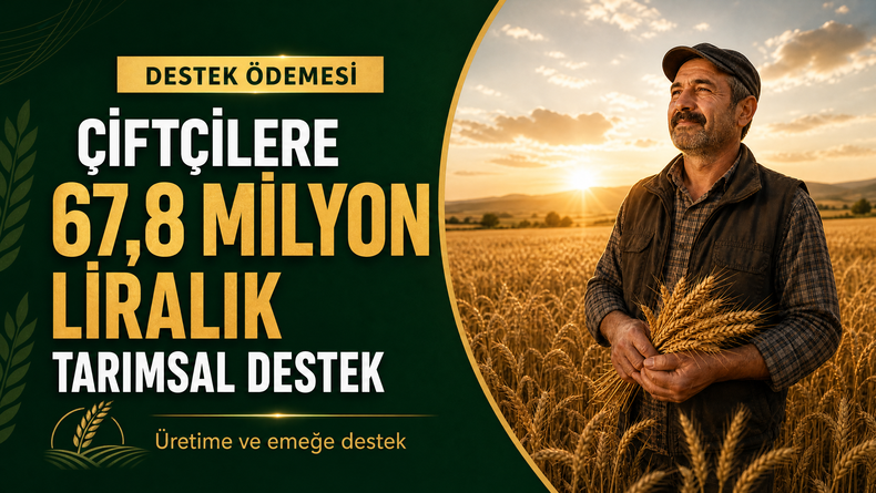 Çiftçilere 67,8 Milyon Liralık Tarımsal Destek Ödemesi