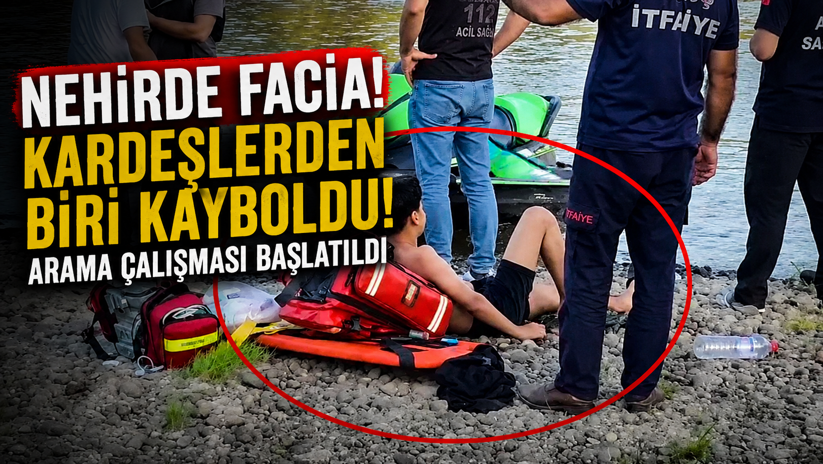 Nehirde boğulma tehlikesi geçiren kardeşlerden biri kayboldu
