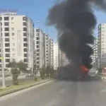 Seyir Halindeyken Alev Alan Otobüs Yandı
