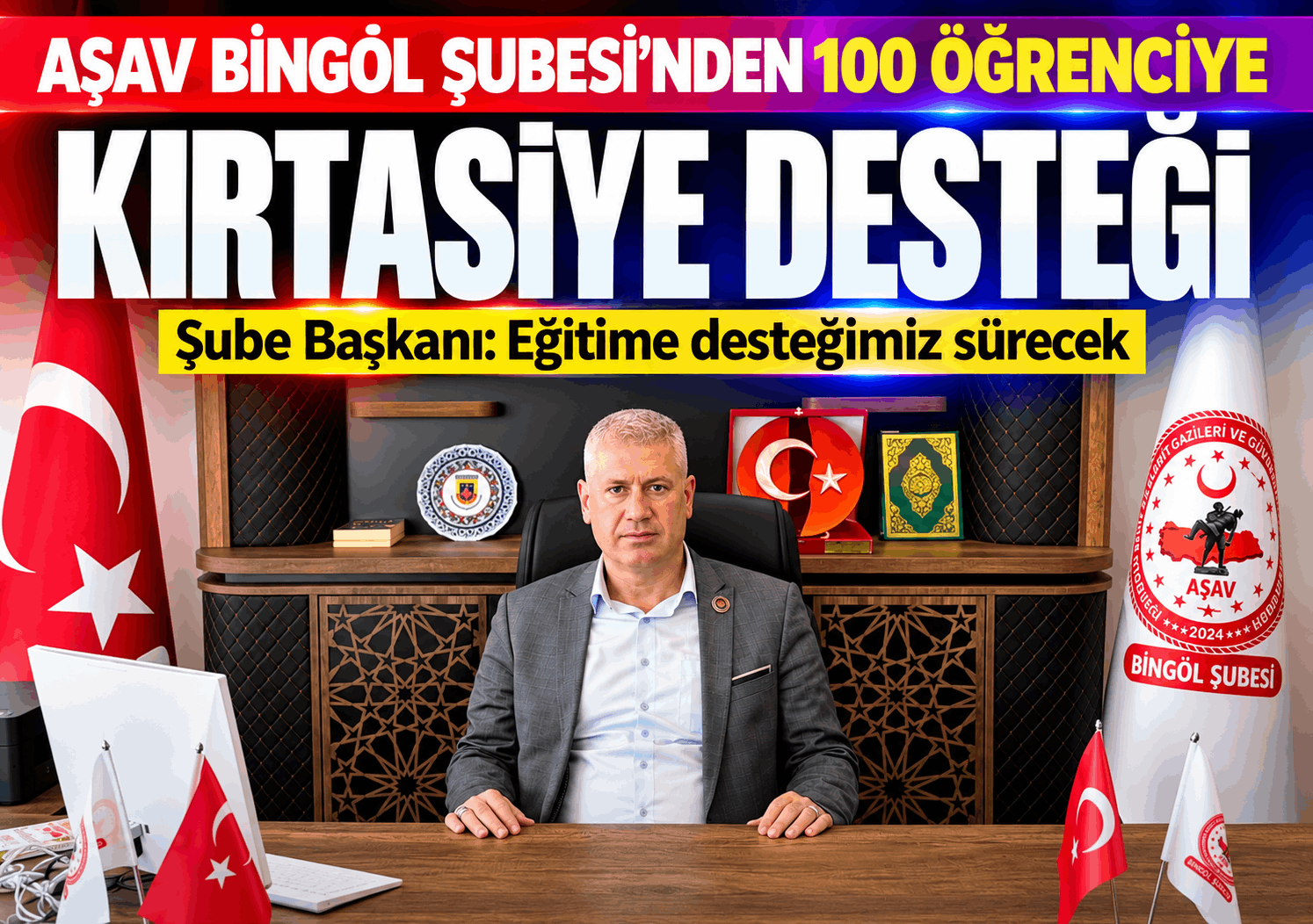 AŞAV Bingöl Şubesi’nden 100 öğrenciye kırtasiye desteği