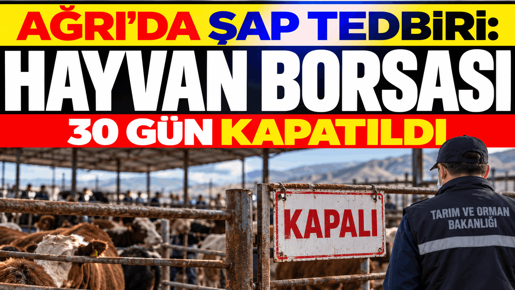Ağrı’da Şap Tedbiri: Hayvan Borsası 30 Gün Kapatıldı