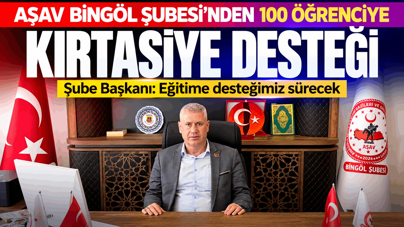 AŞAV Bingöl Şubesi’nden 100 öğrenciye kırtasiye desteği