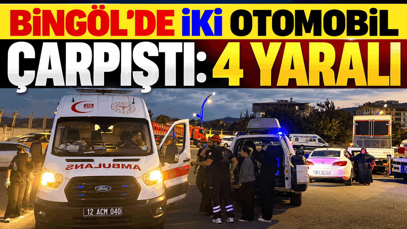 Bingöl’de İki Otomobil Çarpıştı: 4 Yaralı