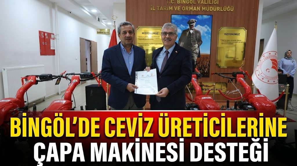 Bingöl’de Ceviz Üreticilerine Çapa Makinesi Desteği